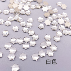 新型雪花平底異形鑽指甲飾品貼鑽網紅美甲雪花鑽飾品玻璃鑽批發