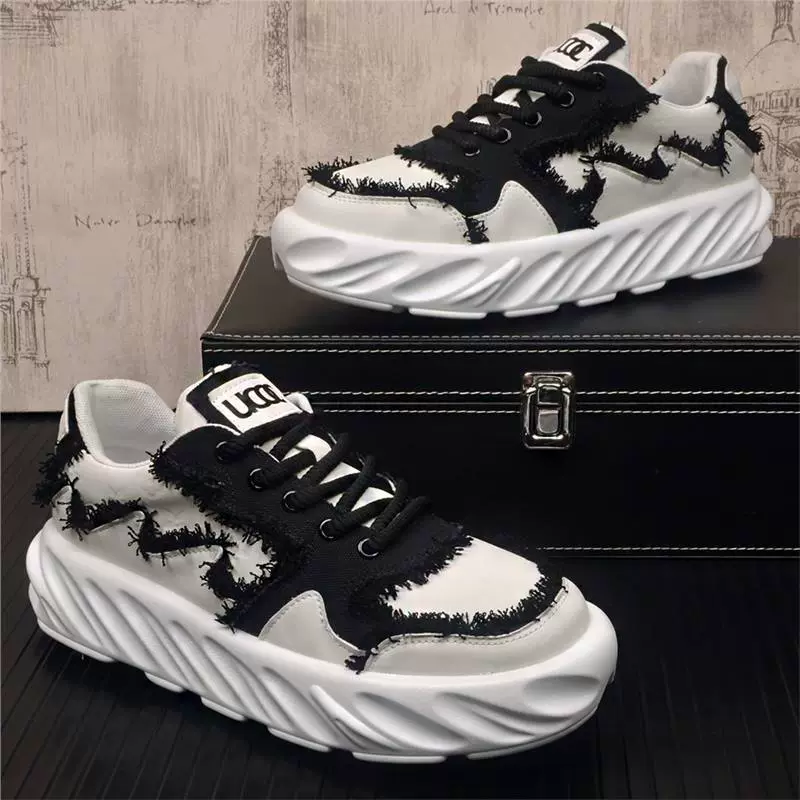 Обувь папы модные студенты мужского пола 2025 лето новая мода повседневная дикая молодежная белая обувь с толстой подошвой обувь нищего