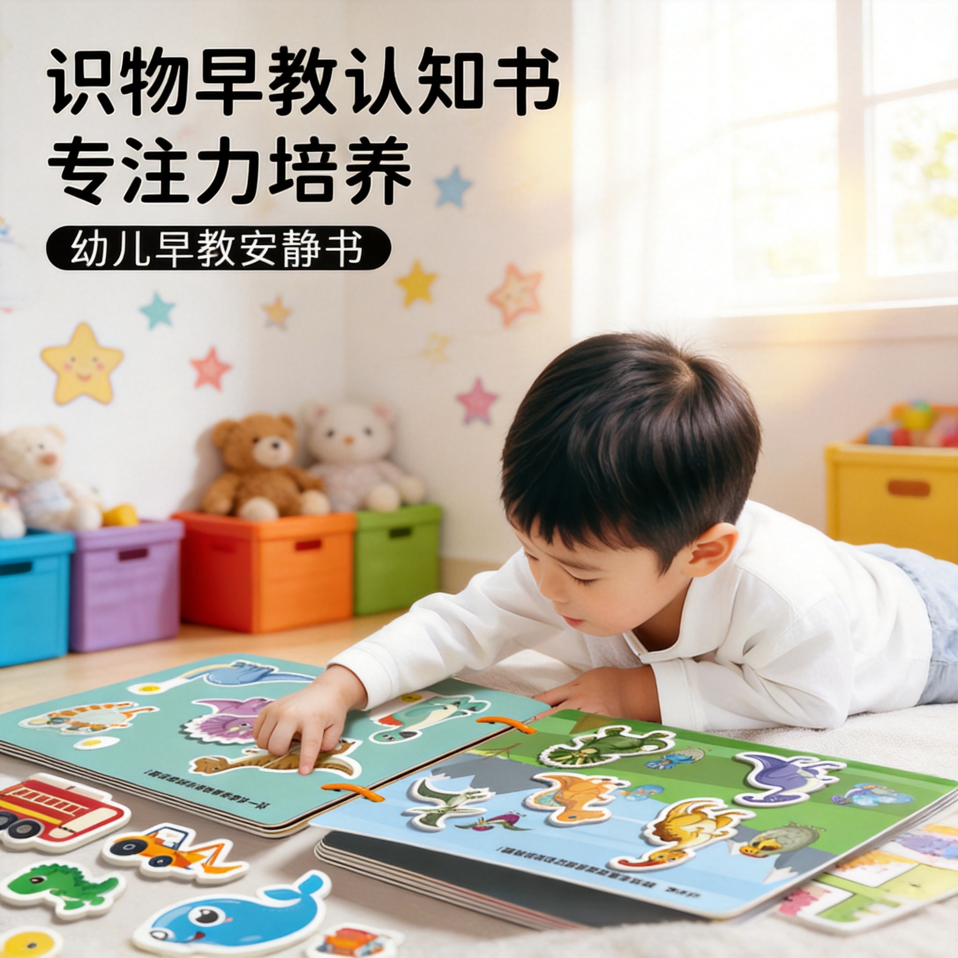 Quiet Tear-and-Stick Early Learning Book Activity Book for Toddlers