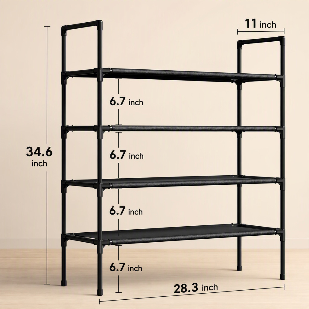 Zapatero Organizador de Piso de Metal, Multifuncional, para Dormitorio y Balcón