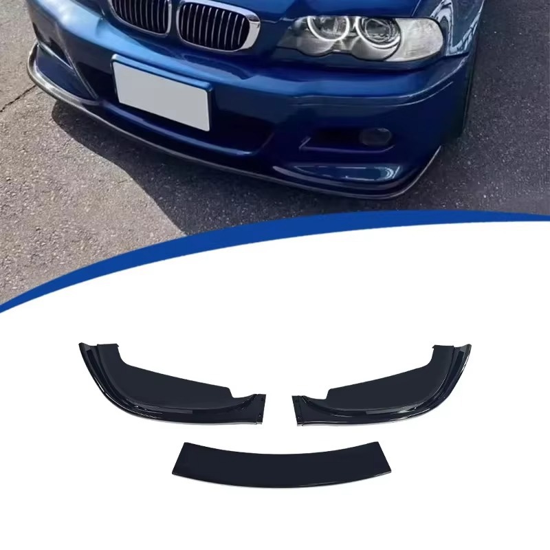 Suitable for 1998-2005 Bmw E46 True M3 Front Spoiler Front Lip 3-Piece Pp Material Cross-Border Modification Parts