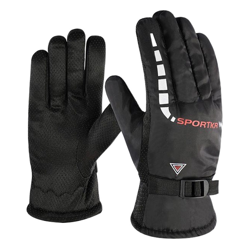 Guantes cálidos de invierno para hombre, para esquí al aire libre, motocicleta, conducción de vehículos eléctricos, guantes de ciclismo con forro polar y engrosados.