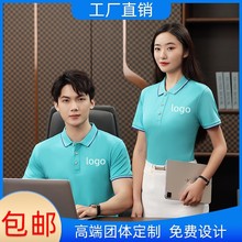 polo衫定制短袖翻领工作服刺绣印字图logo企业广告衫团体t恤班服