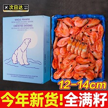 北极虾新鲜甜虾刺身大号北极熊头籽冰冻虾大虾生鲜海鲜水产旗舰店