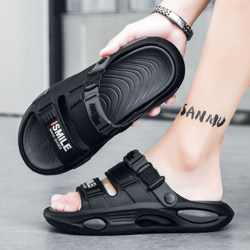 Мужские тапочки лето 2025, уличная обувь, нескользящие, универсальные, для вождения, модные, спортивные, больших размеров, пляжные сандалии