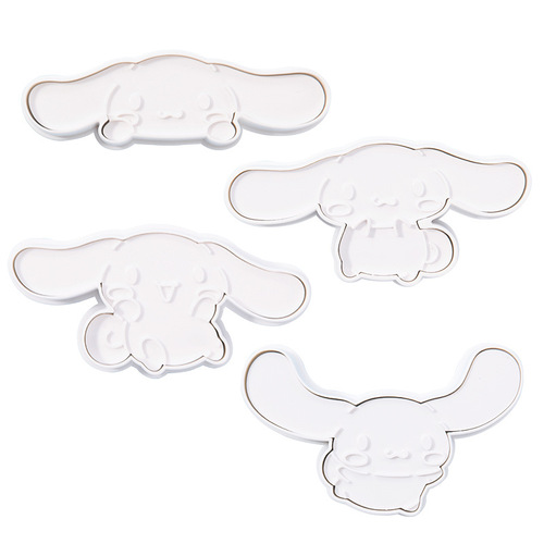 Cute cartoon 3D cake-shaped cookie mold set of four, including 