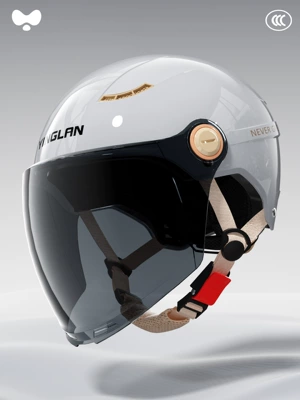 Motosiklet kaskı (dəbilqə) — Protection Double Mirror Motorcycle Helmet - 3c-cold-light-gray-sunscreen-long-mirror-new-national-standard-class-a-one-size-fits-all