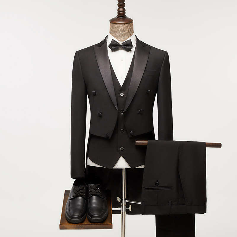 Foreign Trade New Men's Suit Suit Wedding Banquet Tuxedo Loose Evening Dress Three-Piece Mensuits