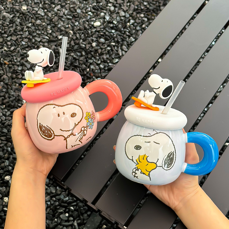 Genuine Snoopy Mug Cute Couple Creative Ceramic Cup High-Pretty…