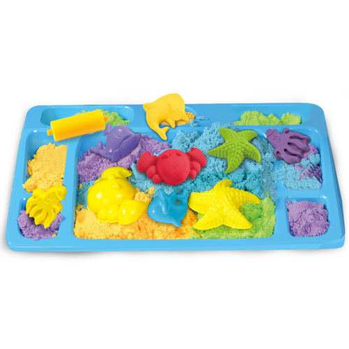 Cross-border space toy sand set, dollhouse ocean series sand molds set, magic clay modeling clay stress-relief sand toy
