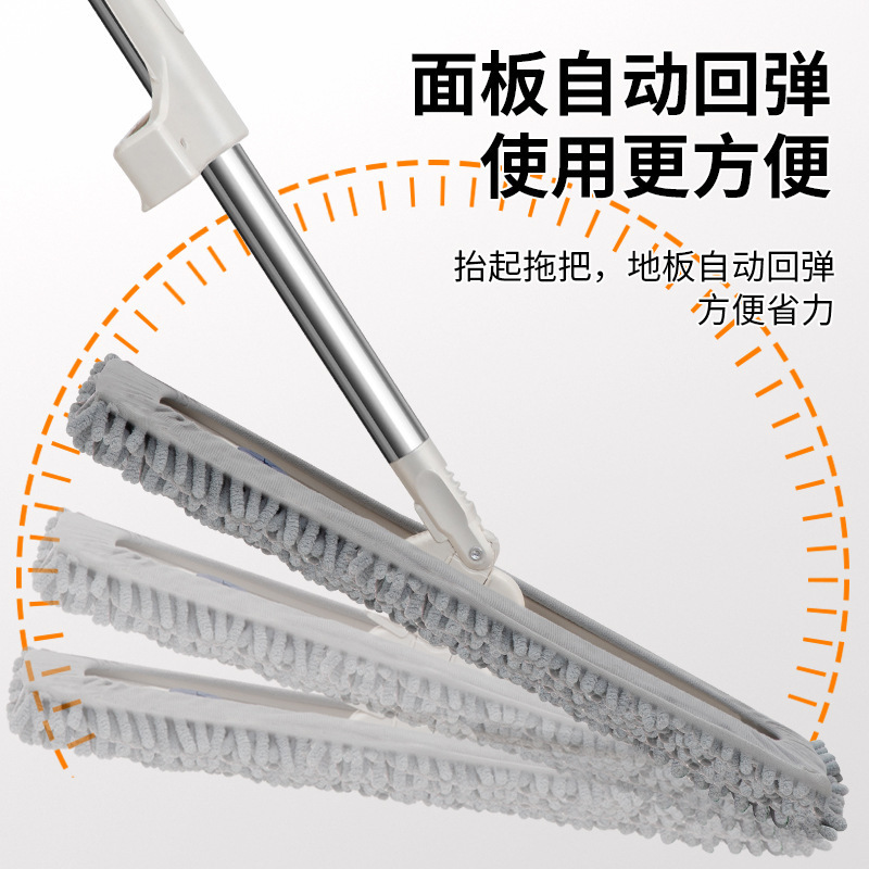 雪尼尔免手洗平板拖把加厚木地板魔术长毛墩布大号带桶拖布一拖净|undefined