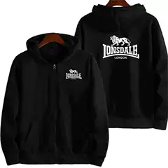 LONSDALE 2025 autumn new printing autumn and winter fashion men's diagonal zipper sweater casual