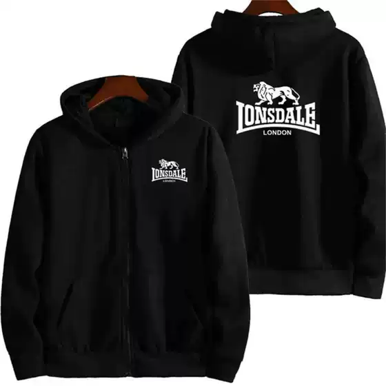 LONSDALE 2025 autumn new printing autumn and winter fashion men's diagonal zipper sweater casual