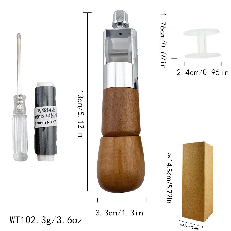 手作りのDIY革の縫い器牛革の皮の彫刻のツール器の革製品の菱は手を切って糸を縫う器の原木の色を切ります。|undefined