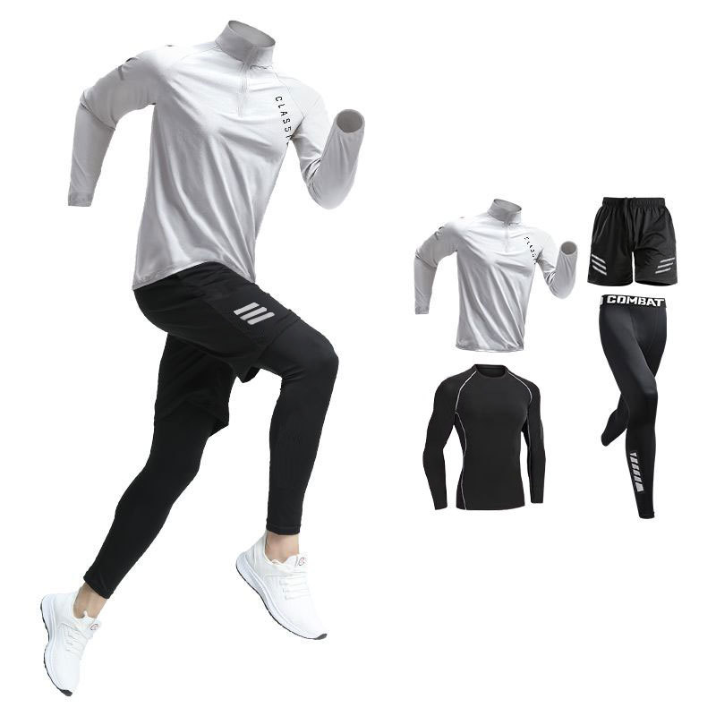 スポーツスーツのランニングジムの服のフィットネス春の速乾の服のガードルの長袖の朝はトレーニングします。|undefined