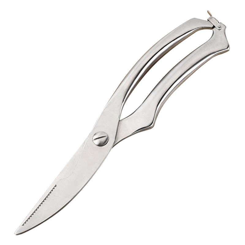 Tijeras para deshuesar pollo, tijeras de cocina de acero inoxidable para deshuesar pescado, tijeras de cocina, venta al por mayor de Yangjiang, cabeza curva para uso doméstico.
