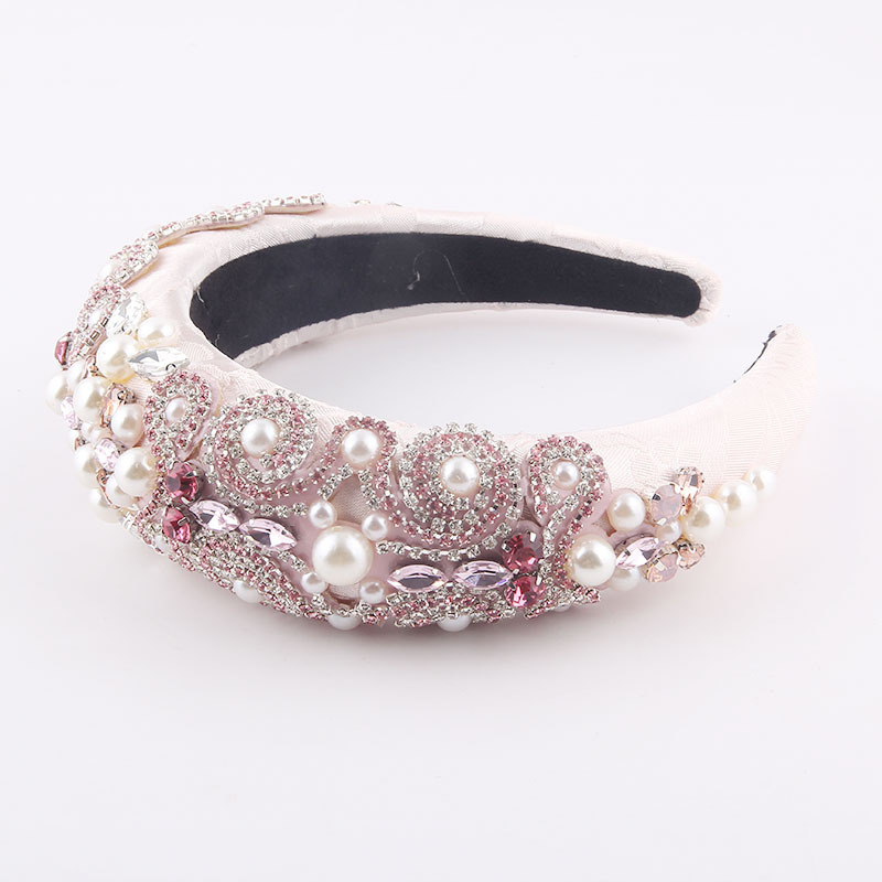 Baroque Sponge Diamond-studded Color Pearl Headband display picture 7