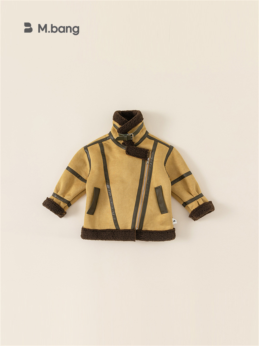 Babycity capa de invierno ropa los niños la motocicleta ropa estilo occidental nueva chaqueta espesada DY83009