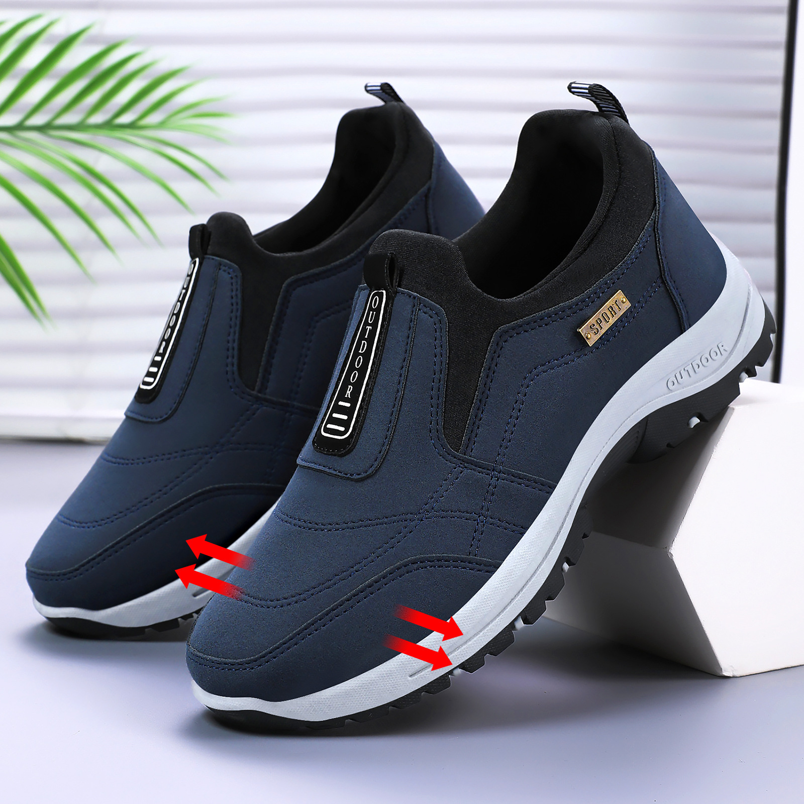 Procesamiento de zapatos para hombres, zapatos para caminar para hombres personalizados, zapatos individuales de color sólido, zapatos deportivos resistentes al desgaste de suela suave, zapatos casuales cómodos para hombres