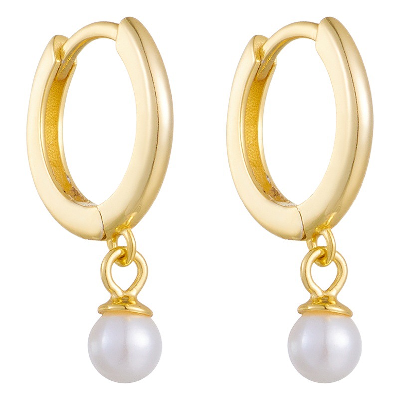 S925 plata esterlina perla pendientes nicho femenino diseño luz lujo alto sentido ins francés retro perla pendientes
