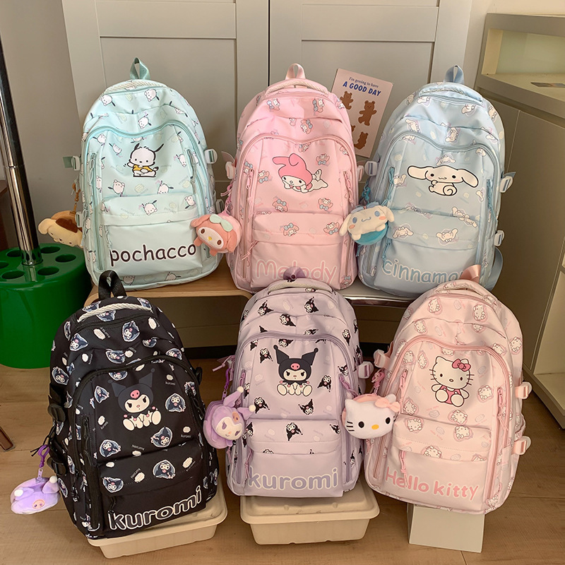 Cross-Border New Cute Printed Large-Capacity Children's Backpack Junior High School Student School Bag Female Lightweight Travel Backpack