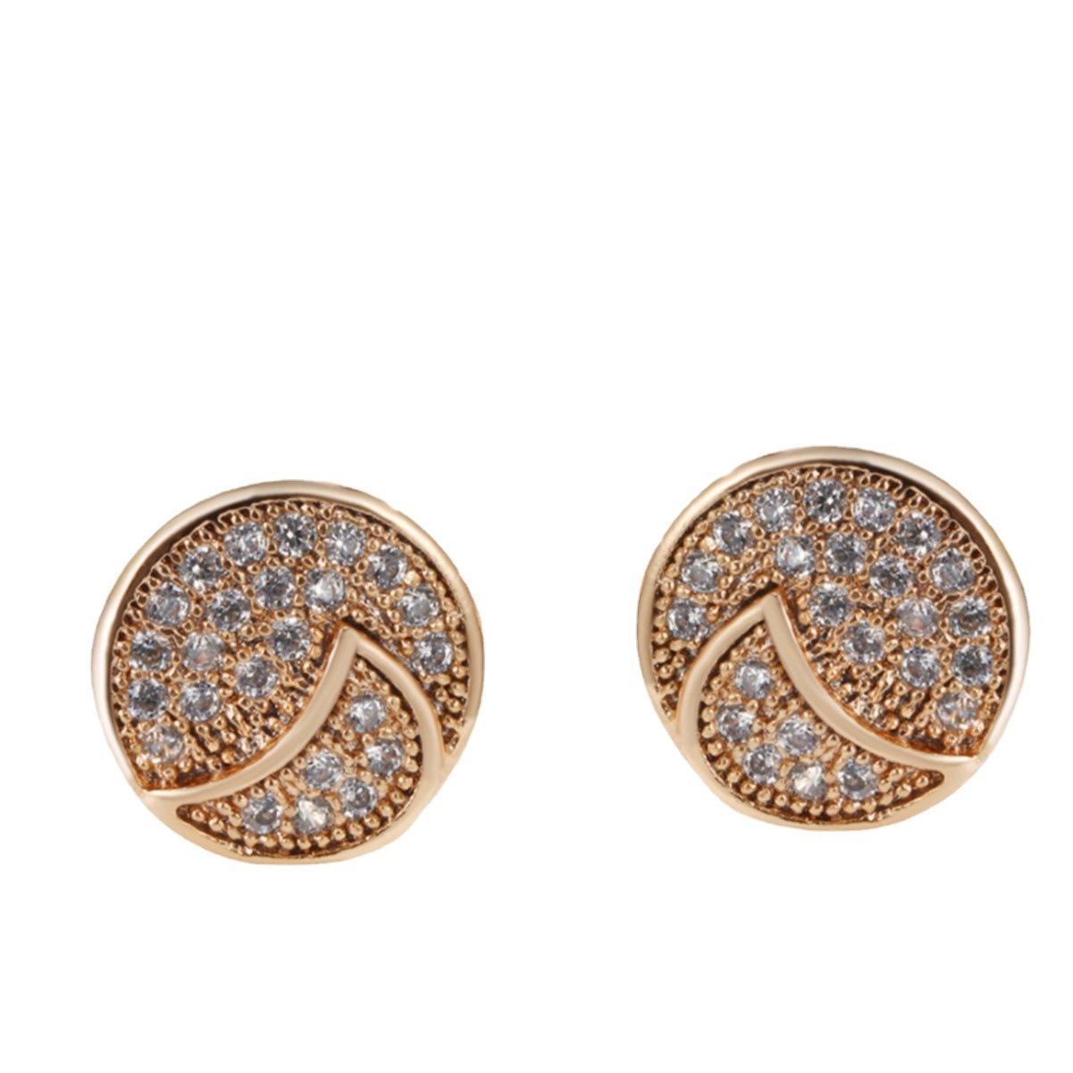 Joyería Xuping aleación dorada pequeña rosa dinosaurio pendientes coreanos de alto nivel lujoso ligero pendientes de diamantes para mujeres