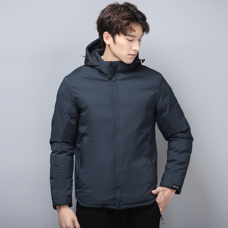 El comercio exterior de algodón acolchado abrigo de los Hombres Nuevo abrigo de invierno desmontable sombrero suelto abajo abrigo de algodón acolchado de doble cara engrosada más tamaño de la capa