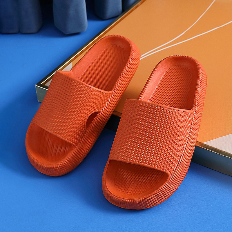 Thick bottom shit feeling eva slippers women's household summer couples indoor non-slip deodorant home sandals and slippers men's wholesale