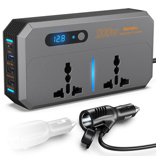 200W car inverter cigarette lighter USB fast charging power converter socket PD car charger Aemeku