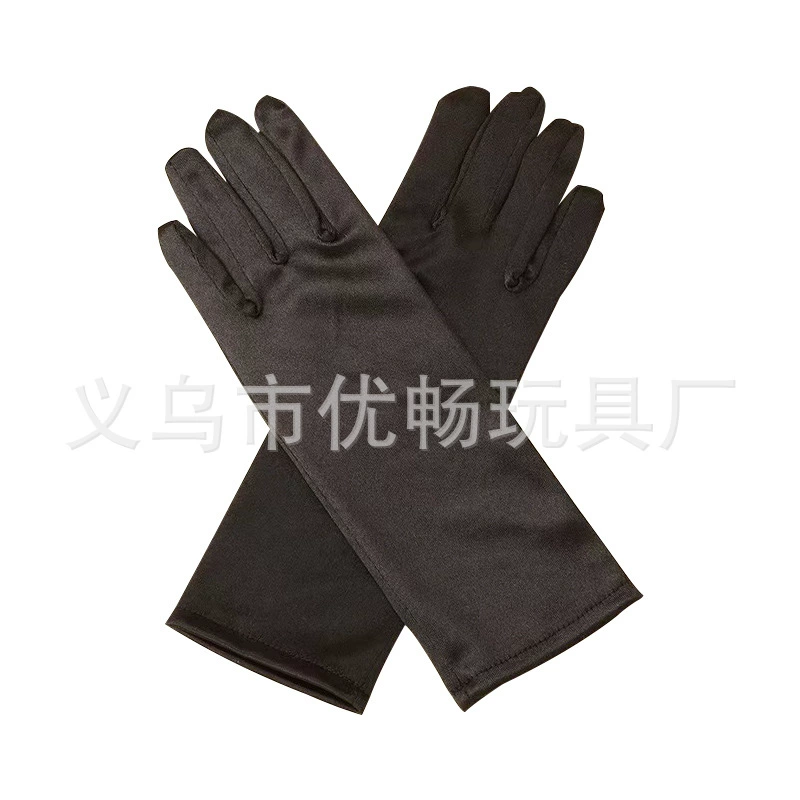 Children's decorations, solid gloves, long elastic small princess costume, accessory, “Frozen”