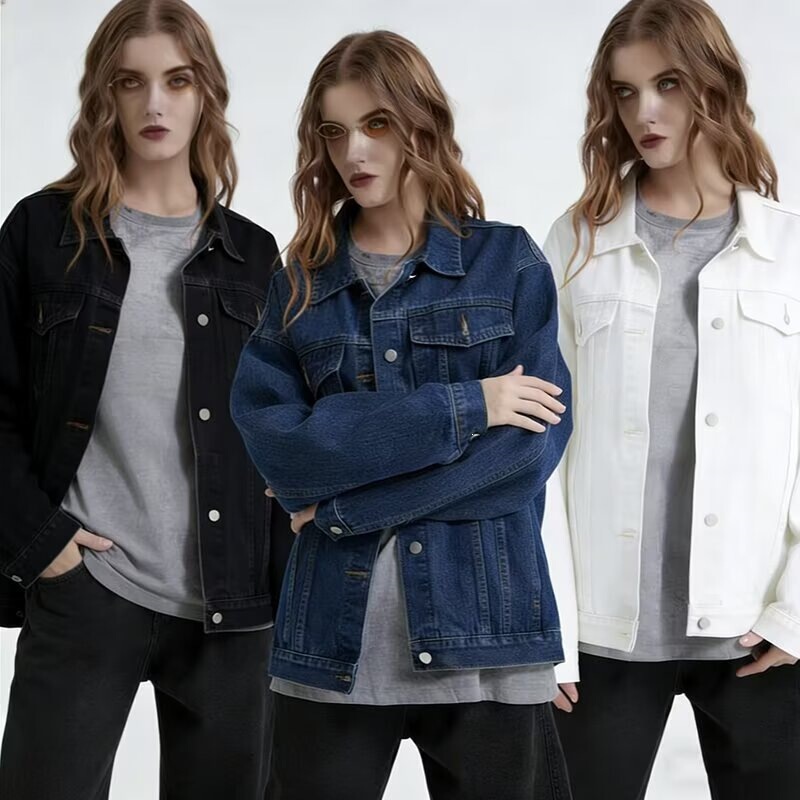 Men's Denim Jacket for Spring and Autumn, Loose Fit, Vintage, Simple, Trendy, Casual, Versatile Top, Jacket for Women Men's Denim Jacket for Spring and Autumn, Loose Fit, Vintage, Simple, Trendy, Casual, Versatile Top, Jacket for Women