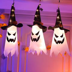 アマゾンハロウィーン帽子led幽霊灯串鬼節パーティー装飾道具発光呪術師帽カラーランプ