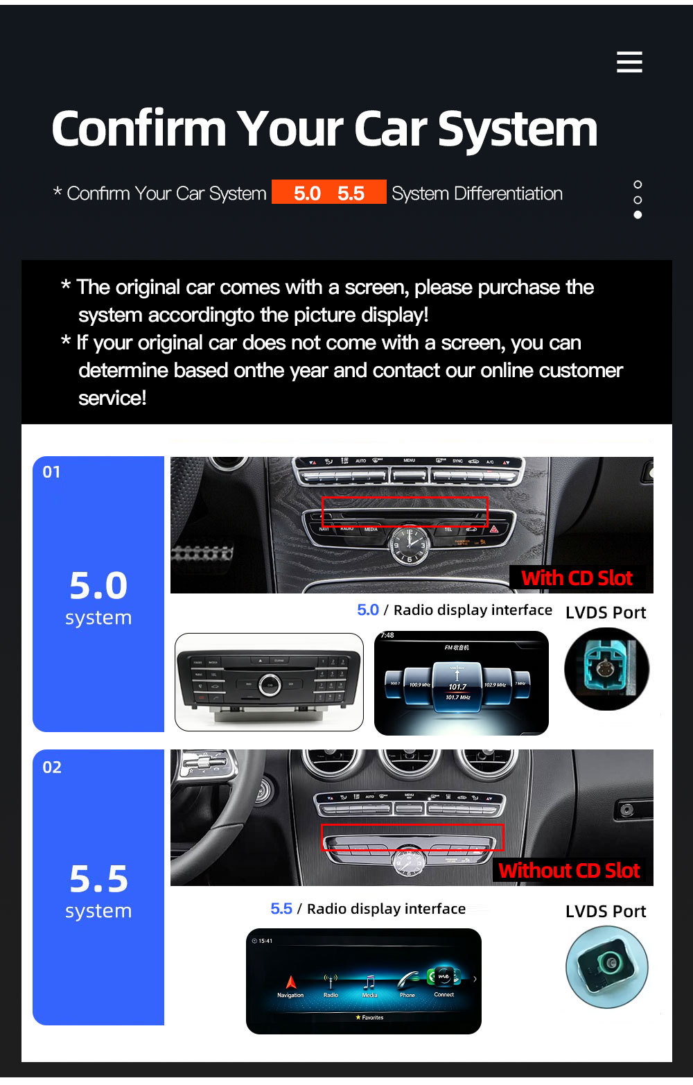 Suitable for Mercedes-Benz C-Class W205 S205 X253 Car Central Control Large-Screen Navigation All-In-One Player