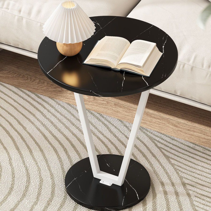 우아한 흰색 프레임 + 검정색 질감의 데스크탑