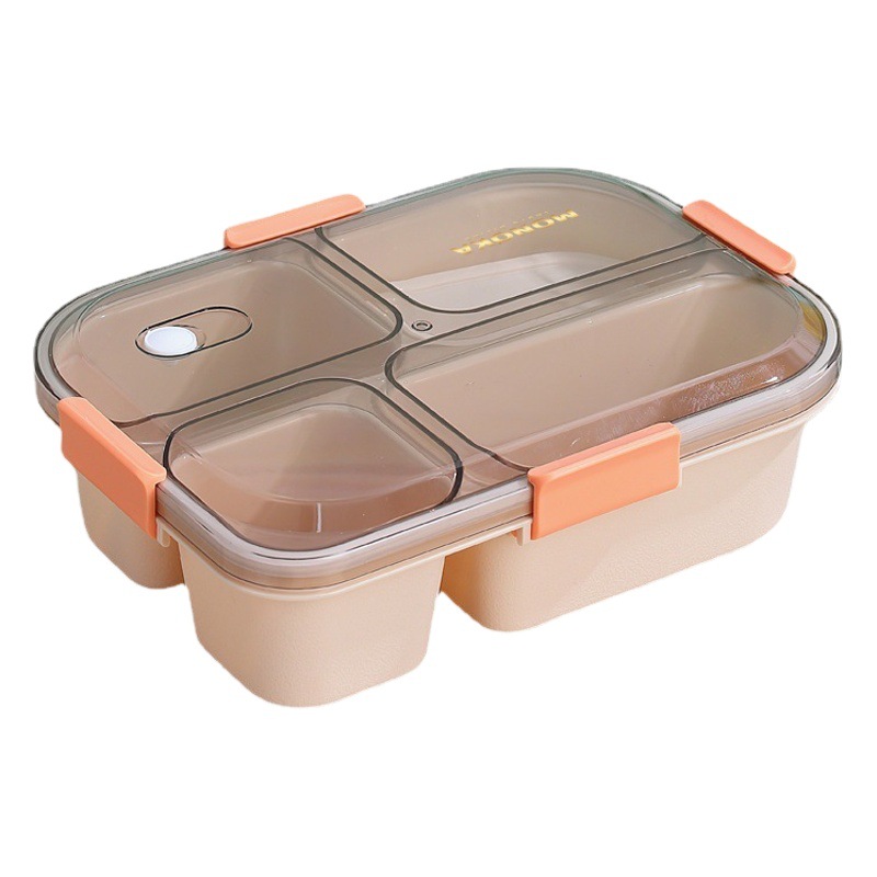 INS Net red tres lonchera de cuatro compartimentos lonchera de estudiante con caja de sopa microondas Oficina picnic caja de almuerzo para adultos