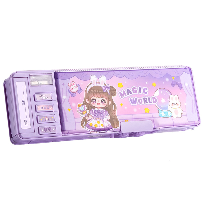 Patented In-Stock Combination Lock Stationery Box, New Cartoon Style Student Stationery Storage, Thickened Multifunctional Storage Box, Customizable