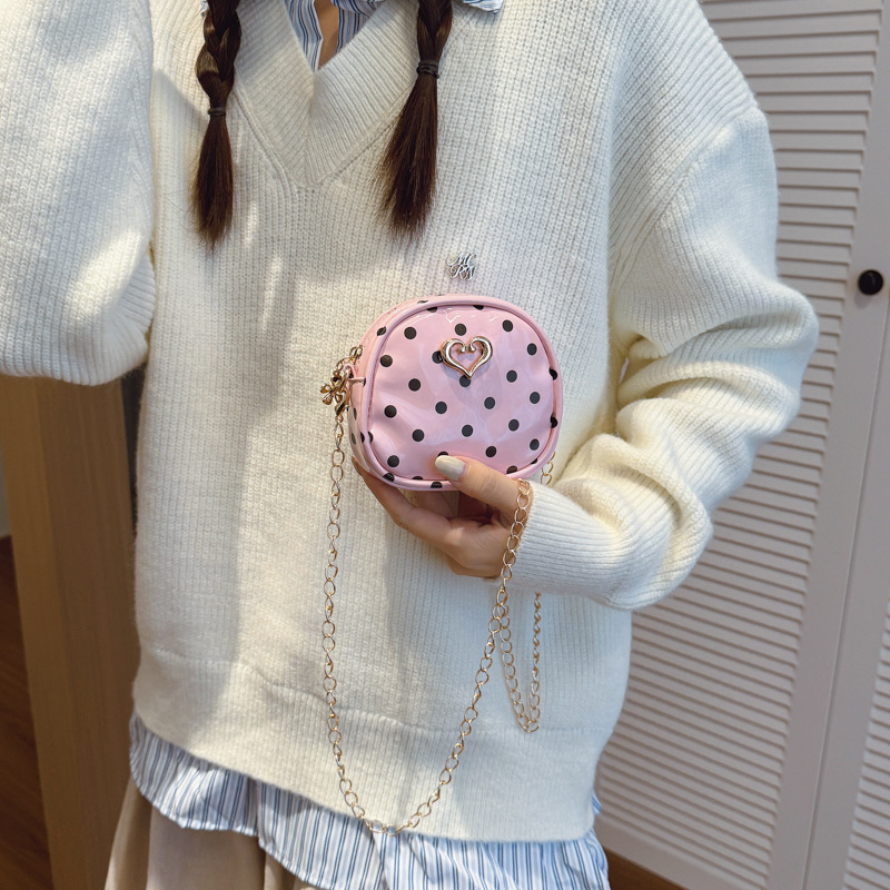 2026 nuevo bolso de niños dulce amor extranjero punto de onda bolso de cadena para hombres y mujeres bolso de comercio exterior mini bolso de bebé