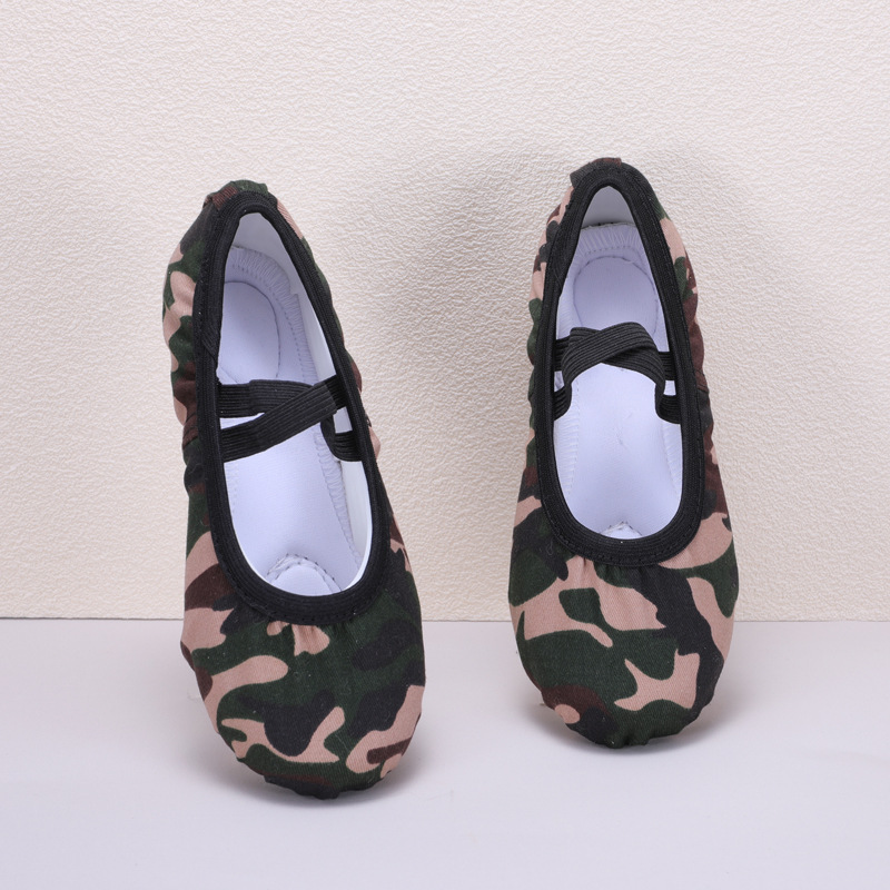 Fanghua Dance Shoes Camouflage Ballet Shoes Red Army Stage Performance Dancing Children's Body Free Lace-up Cat Claw Shoes Women