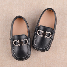 洋气新款秋季男儿童黑色皮鞋宝宝豆豆鞋小孩鞋女童公主鞋一件代销