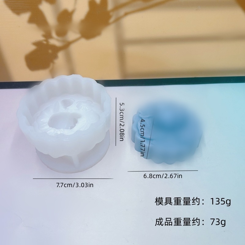 中秋节月饼蜡烛荷花兔子创意摆件硅胶模具自制兔子月饼装饰摆件模|undefined