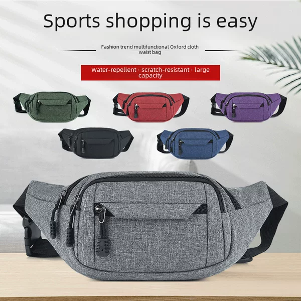 New Men's Oxford Cloth Waist Bag Manufacturer Wholesale Wear-Resistant Outdoor Sports Chest Bag Men's and Women's Fashion Shoulder Bag Wholesale