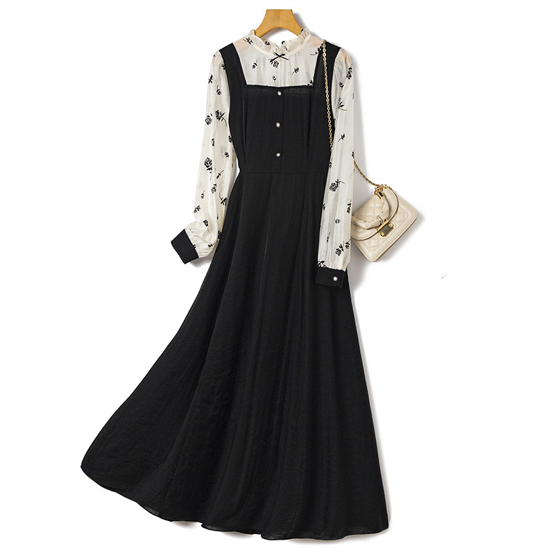 (Mới) Mã B4786 Giá 1350K: Váy Đầm Liền Thân Nữ Andlo Cả Bộ 2 Món Hàng Mùa Xuân Thu Đông Phong Cách Hàn Quốc Họa Tiết Hoa Thời Trang Nữ Chất Liệu G04 Sản Phẩm Mới, (Miễn Phí Vận Chuyển Toàn Quốc).