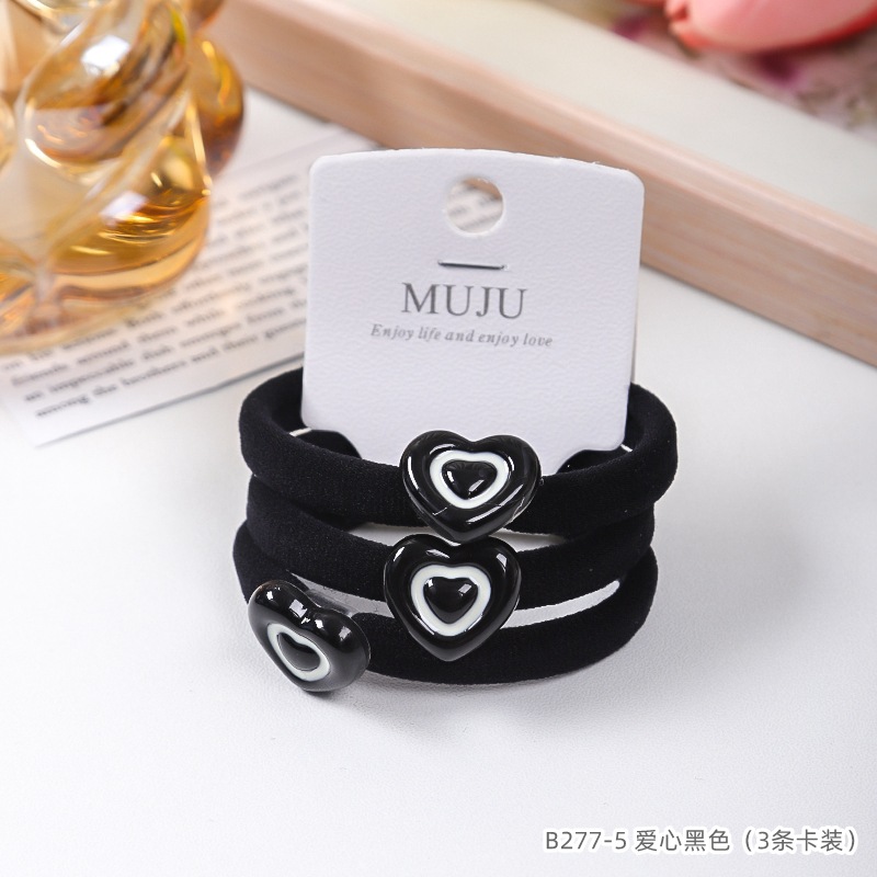 [Carga de tarjeta] sensación de alto nivel coreano de cabello de código de barras de moda de alta elasticidad de cabello anillo de cabello correa de cola de caballo