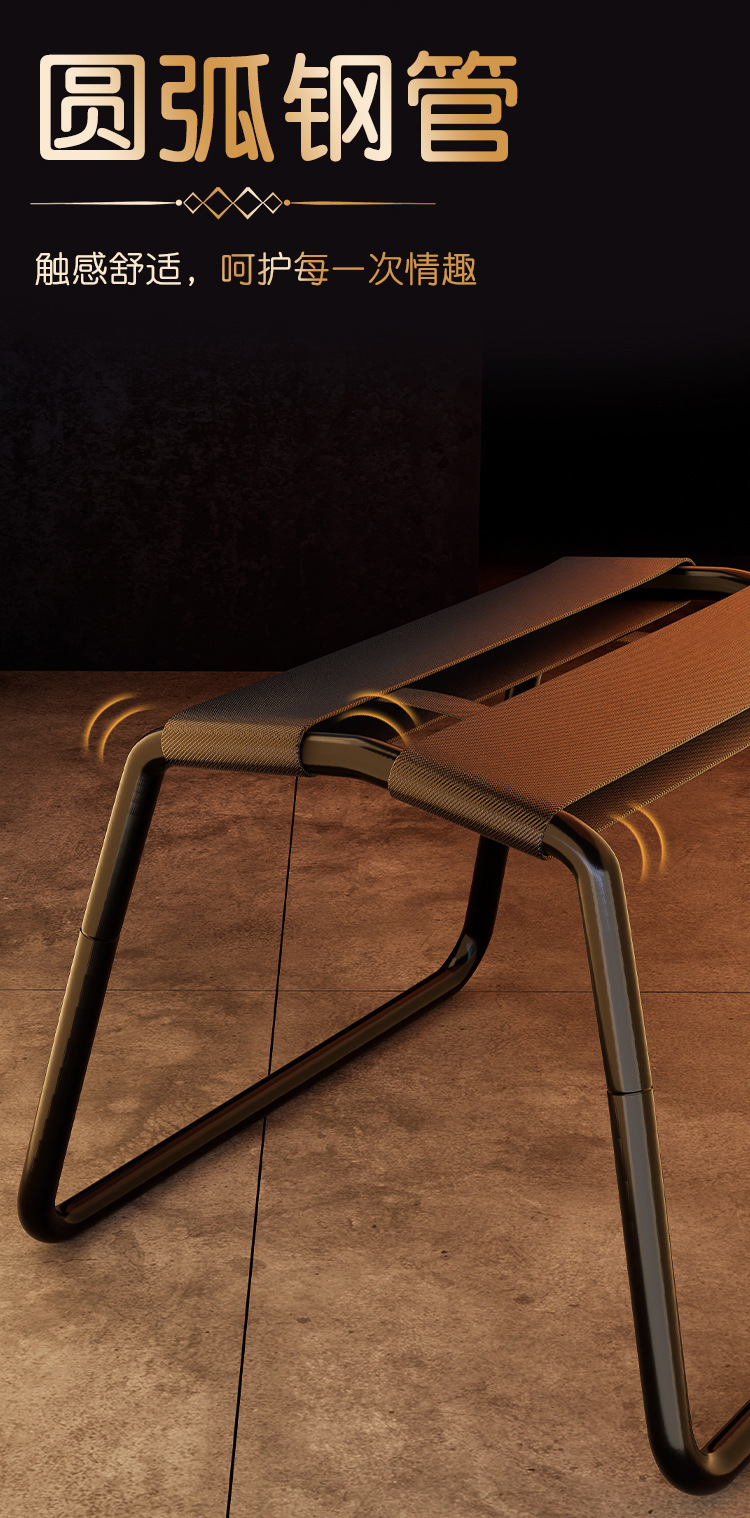 SM Love Chair Max Restraint Chair with Iron Frame and Black Cotton-Nylon Straps — detail image 10