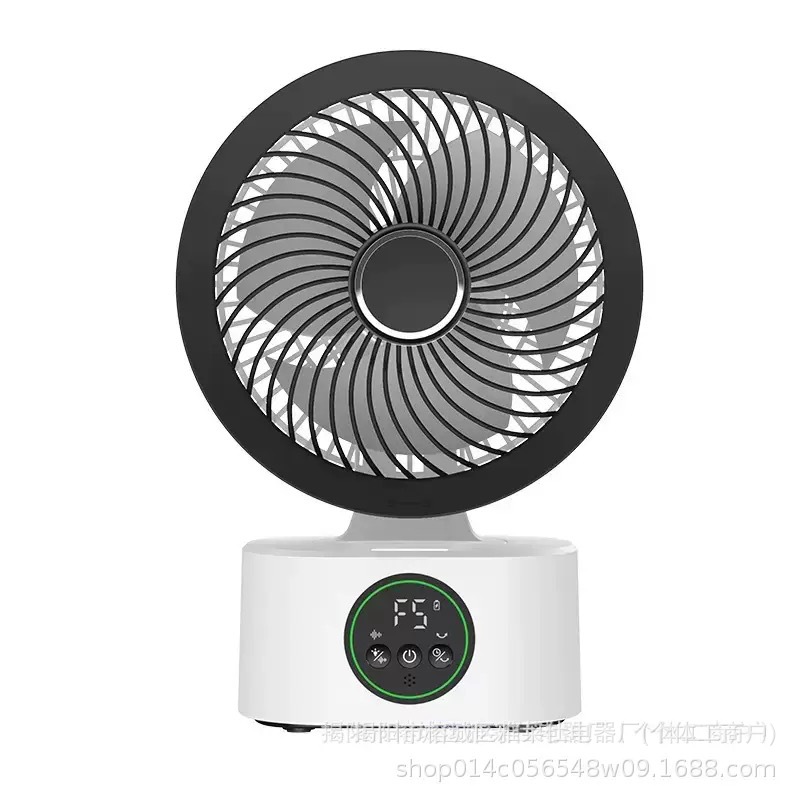 [Amazon Hot Sale] ventilador de escritorio al aire libre circulación de gran viento para el hogar visualización digital ventilador triángulo de doble propósito