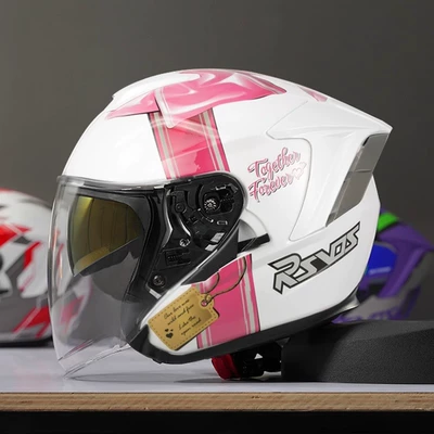 Motosiklet kaskı (dəbilqə) — Certified All-Season Safety Helmet - r05-bow-pink-s-code