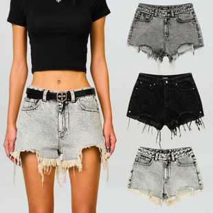 Smfk Cross Classic Wilderness Denim Shorts Sexy Washed Retro Hot Pants New Style