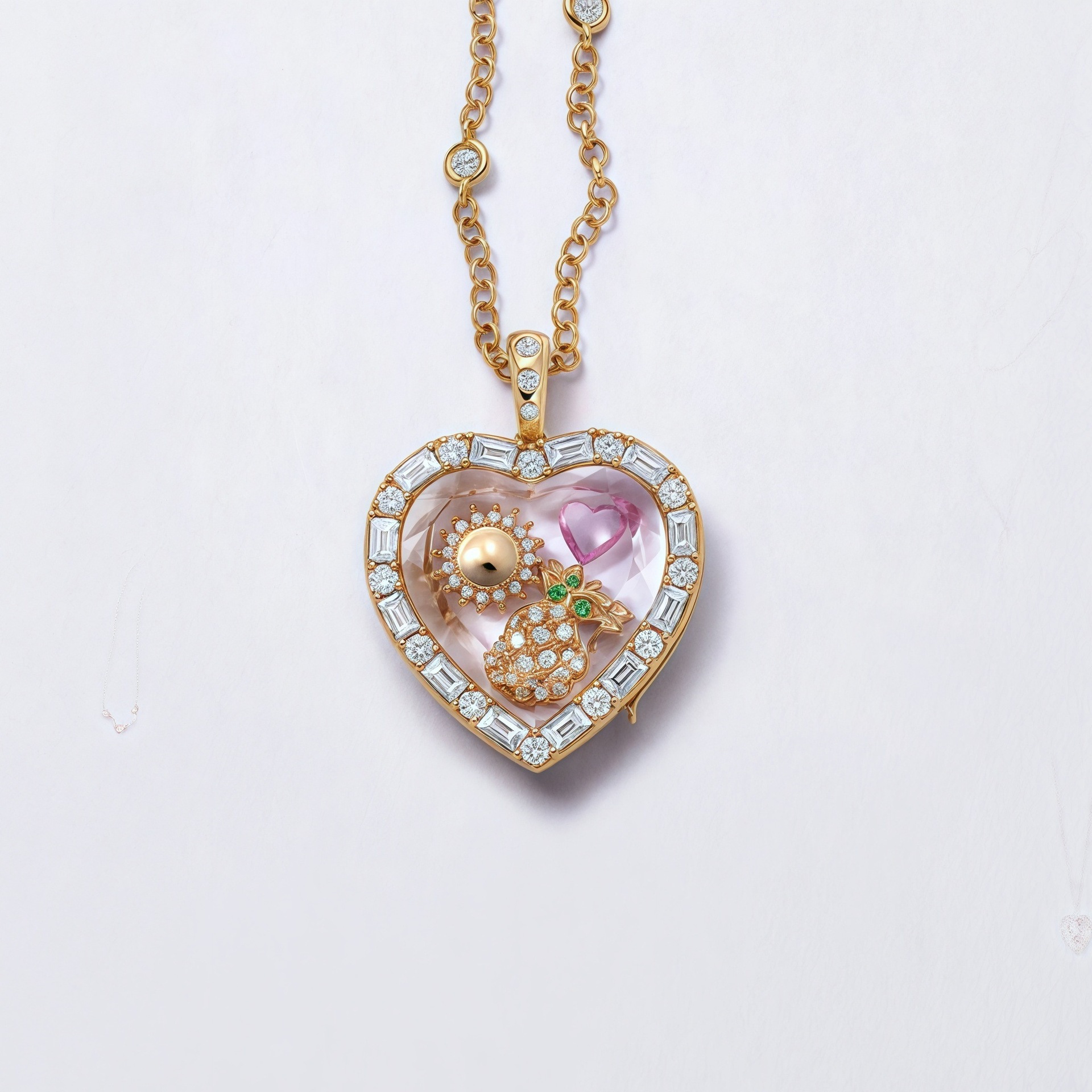 Ocean Heart Openable Necklace Water Drop Pendant For Women_voghion.com