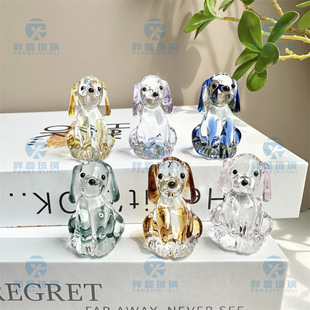 Cross-Border Animal Glass Crystal Bird Home Car Office Desk Crafts Rabbit Dog Ornaments Glass Decoration