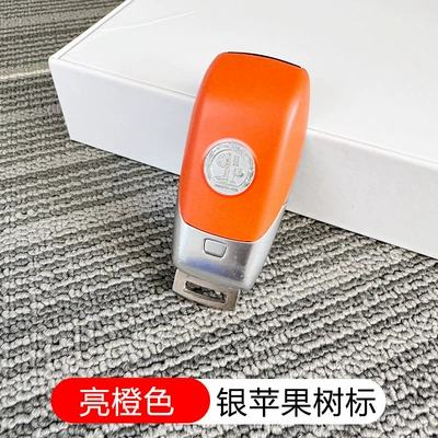 Replacement Painted Frosted Back Cover – Car Keys - standard-orange-shell-silver-apple-tree